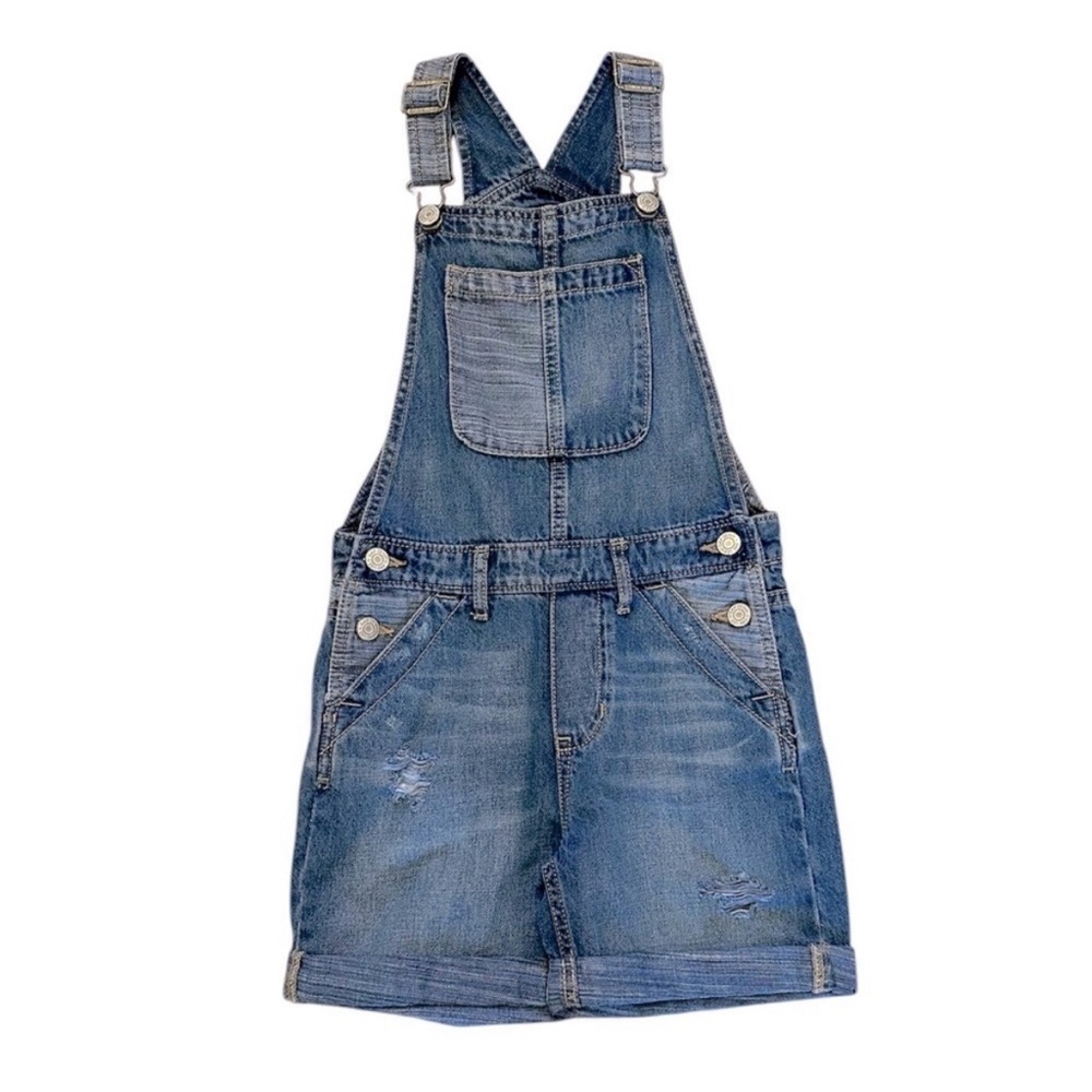 GAP kids Denim Shortalls, Short overalls, mixed washed denim, Adjustable, Med